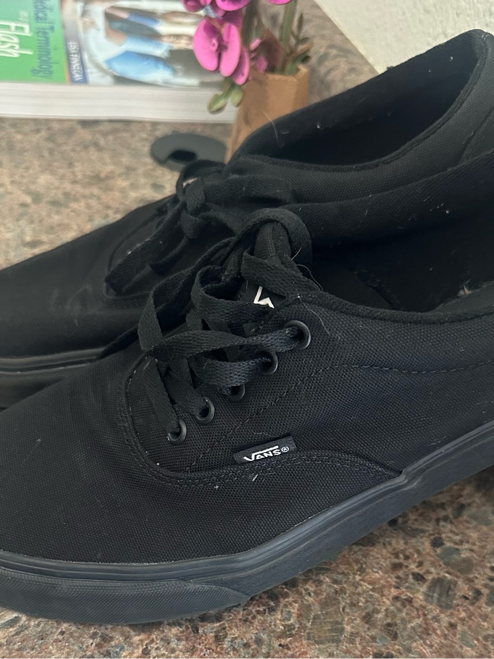 Vans Men’s Black Canvas Low-Top Sneakers